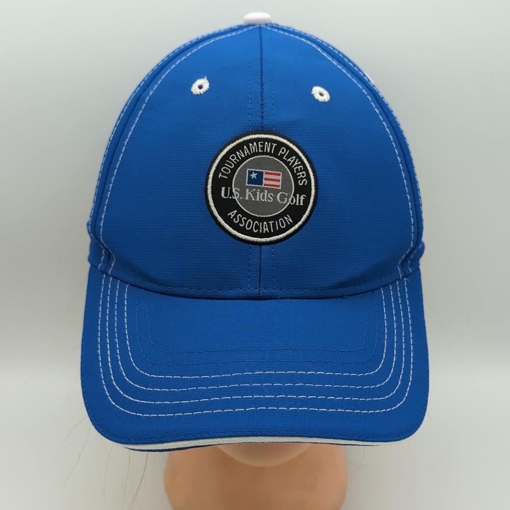 US Kids Golf Tournament Players Association Caddie Strapback Hat Blue 58cm Adult